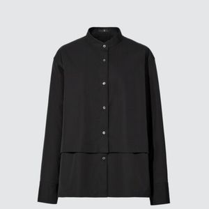 Uniqlo +J Supima® Cotton Long-Sleeve Shirt Jacket - black